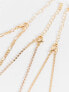 Topshop pack of 3 bead and chain bracelets in gold