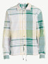 Free Assembly Coaches Jacket Men's Posy Green Plaid Drawstring Button Front M