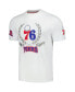 Фото #3 товара Men's and Women's White Philadelphia 76ers Heritage Crest T-Shirt