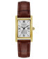 Фото #1 товара Часы и аксессуары Caravelle Женские наручные часы 21x33 мм коричневого кожаного ремешка