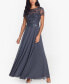 ფოტო #1 პროდუქტის Women's Embellished Short Sleeve Chiffon Gown