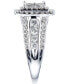 ფოტო #3 პროდუქტის Diamond Princess Quad Cluster Halo Engagement Ring (2 ct. t.w.) in 14k White Gold