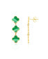 Фото #3 товара Malachite Clover Dangle Earrings