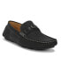 Фото #1 товара Rocawear Moccasin Loafer Men's Black Leather Round Toe Slip-On Dress Shoes 7.5