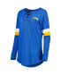 ფოტო #3 პროდუქტის Women's Powder Blue Los Angeles Chargers Athletic Varsity Lace-Up Long Sleeve T-shirt