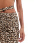 Фото #5 товара ASOS DESIGN co-ord slinky knot detail fishtail maxi skirt in animal