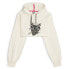 Фото #1 товара Puma Cropped Training Hoodie X Ll Womens Beige Casual Outerwear 52396133