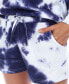 Women's Tie Dye Lounge Top Shorts Set, 2-Piece