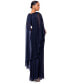 Women's Crinkle Cape-Sleeve Long Dress