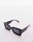 Topshop Flossie oversized rectangular sunglasses in black - фото #2