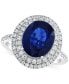 ფოტო #5 პროდუქტის EFFY® Sapphire (4-1/4 ct. t.w.) & Diamond (5/8 ct. t.w.) Double Halo Ring in 14k White Gold