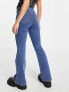 Topshop Petite Jamie flare jeans in mid blue