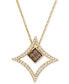 Nude Diamond (1/3 ct. t.w.) & Chocolate Diamond (1/5 ct. t.w.) Geometric Pendant Necklace in 14k Gold