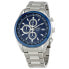 Фото #1 товара Мужские наручные часы с серебряным браслетом Seiko Chronograph Blue Dial Mens Watch SSB177P1