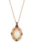 Chocolatier® Neopolitan Opal (2-7/8 ct. t.w.) & Diamond (1/4 ct. t.w.) Halo 20" Adjustable Pendant Necklace in 14k Rose Gold
