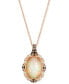 Фото #1 товара Chocolatier® Neopolitan Opal (2-7/8 ct. t.w.) & Diamond (1/4 ct. t.w.) Halo 20" Adjustable Pendant Necklace in 14k Rose Gold