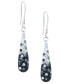 ფოტო #4 პროდუქტის Pave Two Tone Crystal Teardrop Earrings Set in Sterling Silver. Available in Clear and Blue, Clear and Black, Clear and Pink or Clear and Red