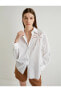 Фото #1 товара Рубашка женская Koton с вышивкой, модель Keten Karışımlı Gömlek Oversize Nakış Detaylı