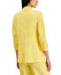 ფოტო #2 პროდუქტის Women's Linen-Blend, One-Button Scrunch Sleeve Blazer