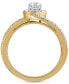 ფოტო #4 პროდუქტის Diamond Halo Engagement Ring (3/4 ct. t.w.) in 14k Two-Tone Gold