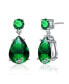 ფოტო #1 პროდუქტის Sterling Silver Oval Shaped Cubic Zirconia Accent Drop Earrings