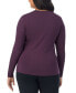 ფოტო #2 პროდუქტის Plus Size Softwear Long-Sleeve Crewneck Top