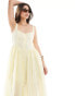 Фото #4 товара ASOS DESIGN voile picnic midi sundress in lemon