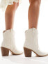 Glamorous western ankle boots in cream