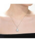 Фото #3 товара Sterling Silver White Gold Plated Clear Pear with Oval and Round Cubic Zirconia Accent Drop Necklace