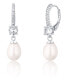 Charming silver earrings with real pearls and zircons JL0739