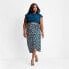 Фото #2 товара Women's Floral Print Side-Tie Sarong Midi Skirt - Future Collective with Jenny