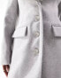 River Island tailored coat with faux fur collar in light grey