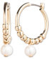 Фото #1 товара Серьги Ralph Lauren Gold-Tone Pearl Hoops