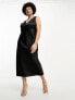 Фото #1 товара ASOS DESIGN Curve bias satin tie detail midi dress in black