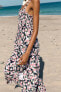 Фото #2 товара Платье миди из смесового льна с цветочным принтом ZARA