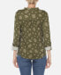 ფოტო #2 პროდუქტის Women's Pleated Leaf Print Blouse