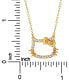 Фото #4 товара Macy's hello Kitty Cubic Zirconia Silhouette 18" Pendant Necklace in 18k Gold-Plated Sterling Silver