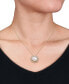 ფოტო #2 პროდუქტის Cultured Freshwater Pearl (8-1/2mm) & White Topaz (1 ct. t.w.) Flower 18" Pendant Necklace in Gold-Tone Plated Sterling Silver
