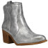 Фото #2 товара Dirty Laundry Unite Metallic Round Toe Zippered Cowboy Booties Womens Silver Cas