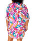 Plus Size Tropical-Print Cover-Up Shirt