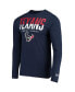 Фото #3 товара Men's Navy Houston Texans Combine Authentic Split Line Long Sleeve T-shirt