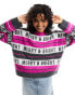 ASOS DESIGN Christmas jumper in slogan stripe Розовый, S - EU 36-38 - фото #1