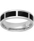 Фото #4 товара Men's Polished Black Ceramic Segmented Band in Sterling Silver