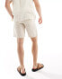 Superdry Drawstring linen shorts in stone grey