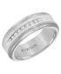 Men's Diamond Satin Finish Comfort Fit Wedding Band (1/4 ct. t.w.) in Tungsten Carbide & Sterling Silver