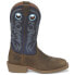 Фото #1 товара Justin Boots Stampede 12" Wide Square Toe Cowboy Mens Blue, Brown Casual Boots