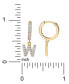ფოტო #25 პროდუქტის Cubic Zirconia Initial Dangle Hoop Earrings in 18k Gold-Plated Sterling Silver, Created for Macy's