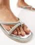 Фото #4 товара Simmi London Florai strappy flat sandal in silver