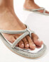 Simmi London Florai strappy flat sandal in silver