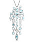 Swarovski silver-Tone Gema Blue Crystal Chandelier Pendant Necklace, 17-3/4" + 8" extender